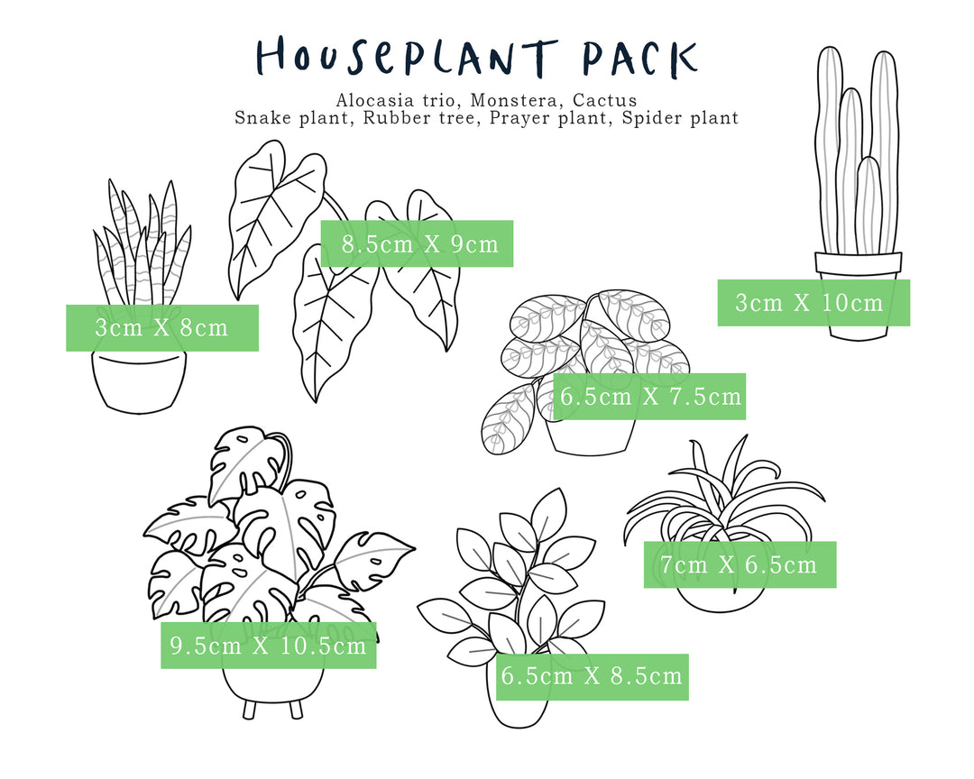 Stick & Stitch Embroidery Pattern Pack - House Plant