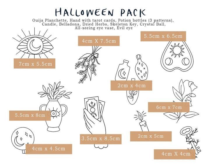 Stick & Stitch Embroidery Pattern Pack - Spooky