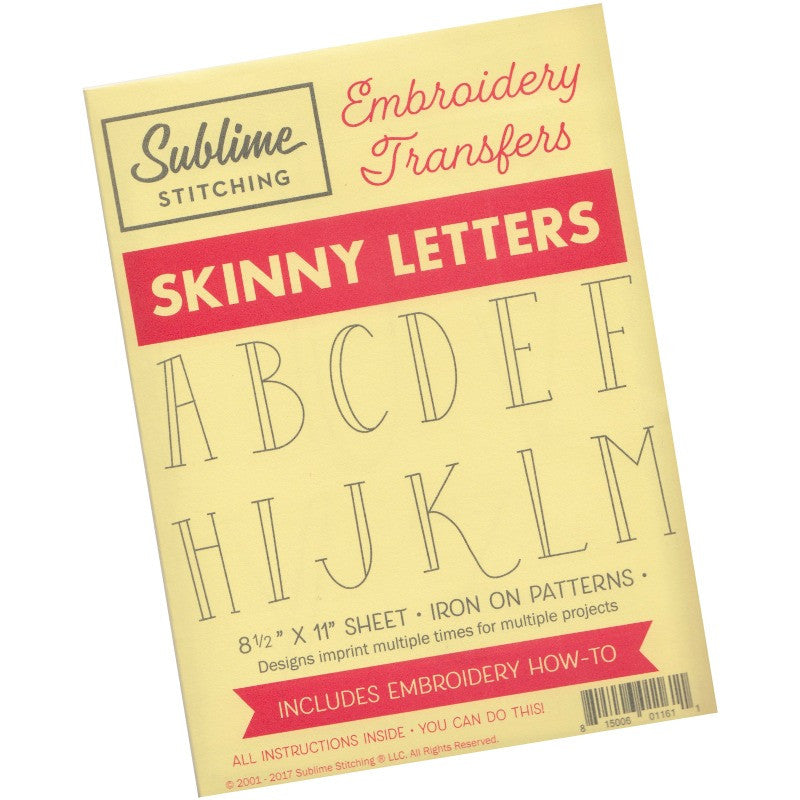 Skinny Letters Alphabet Embroidery Design | Sublime Stitching Patterns - Snuggly Monkey