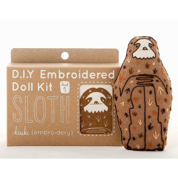 Sloth Plushie Embroidery Kit by Kiriki Press Embroidery Kit - Snuggly Monkey