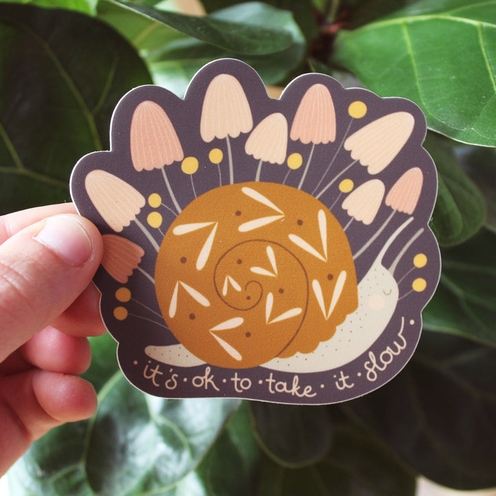 Take It Slow Snail Vinyl Sticker