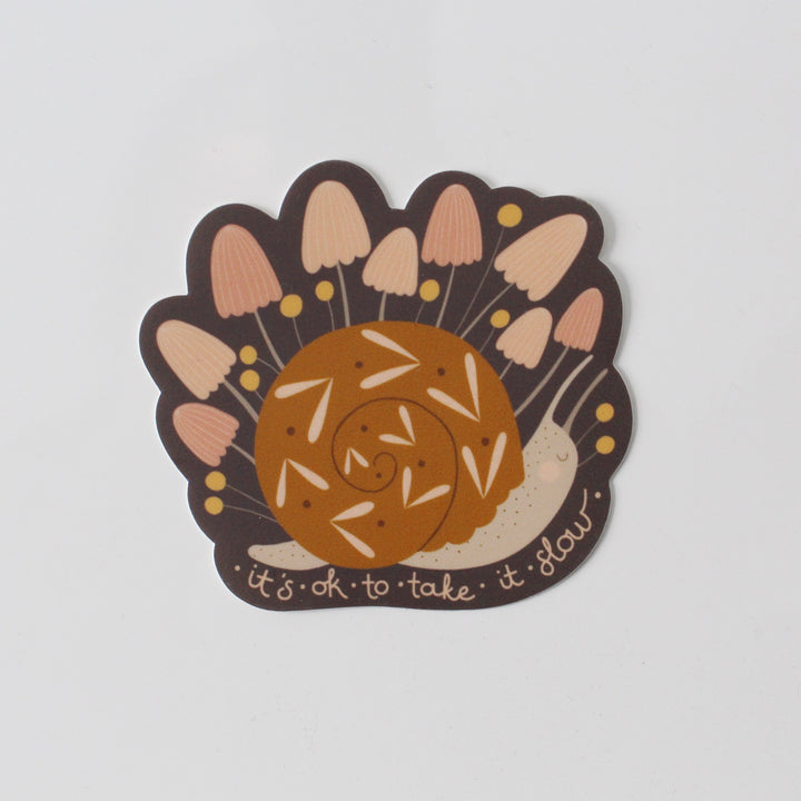 Take It Slow Snail Vinyl Sticker