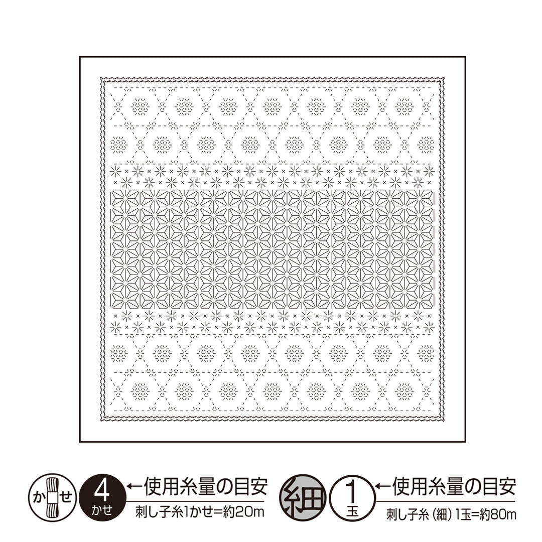 Mixed Style Sashiko Stitching Sampler - Snow Crystal (1110 / 14110)