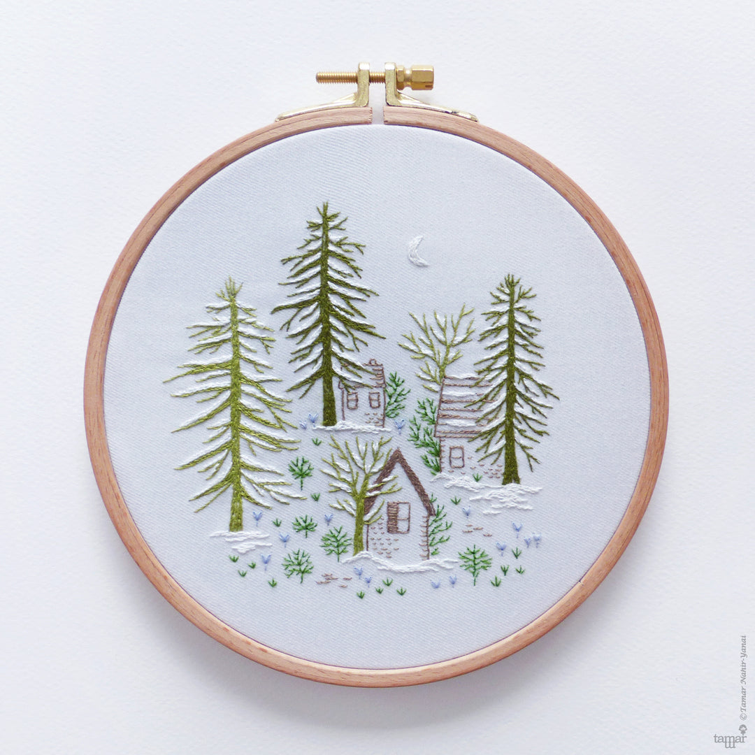 Snowy Night Embroidery Kit