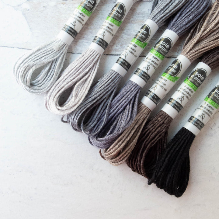 Soie d'Alger Silk Embroidery Thread - Dark Neutrals