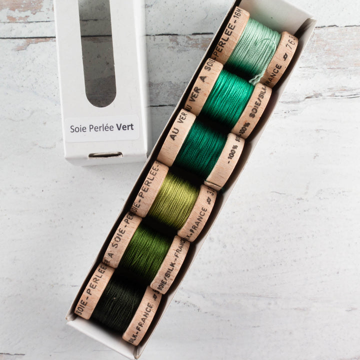 Soie Perlée Silk Perle Thread Set - Greens