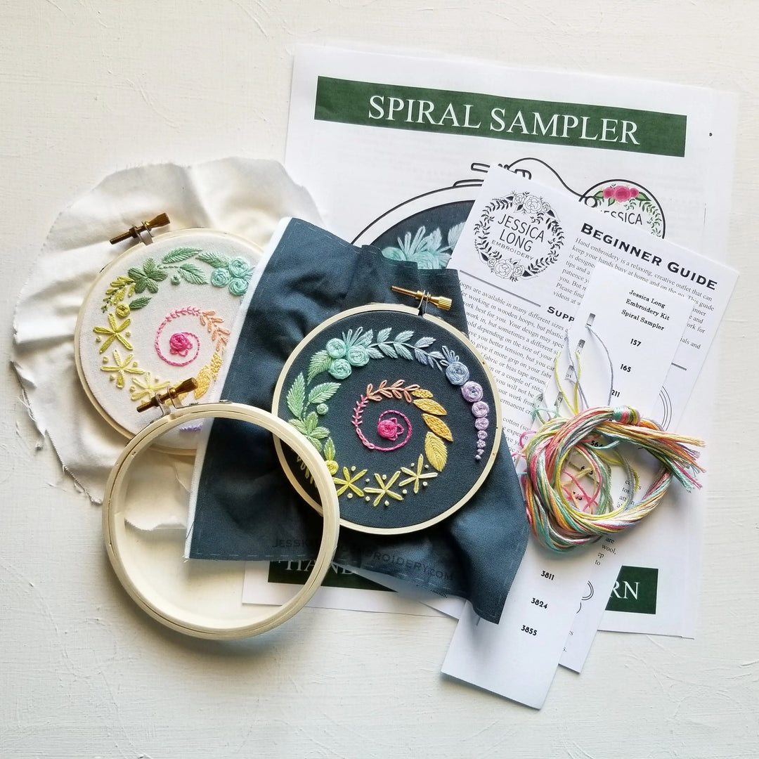 Spiral Sampler Beginner Embroidery Kit – Jessica Long Embroidery
