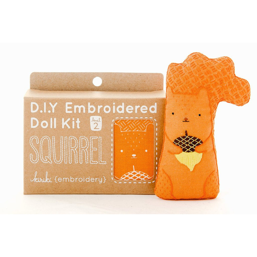 Squirrel Plushie Embroidery Kit