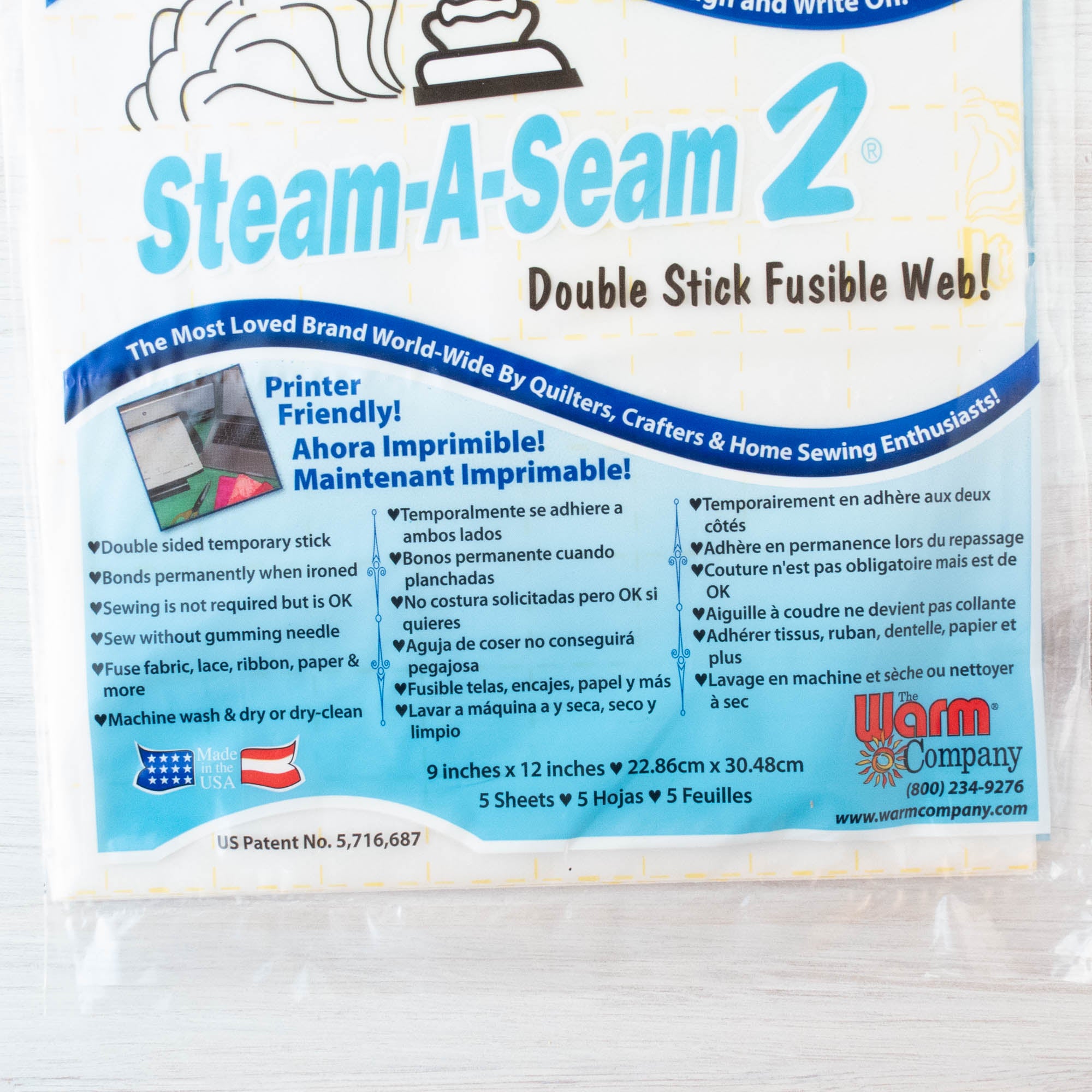 The Warm Company Steam-A-Seam 2 Fusible Web - 5 count