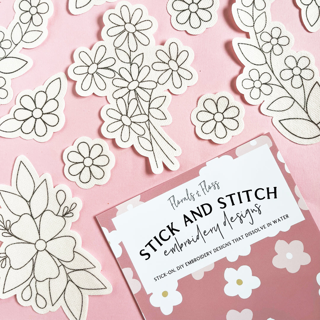 Stick & Stitch Embroidery Pattern Pack - Flowers