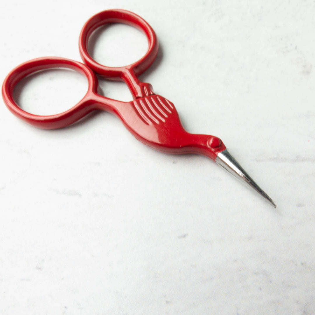 Metallic stork embroidery scissors - Stitched Modern