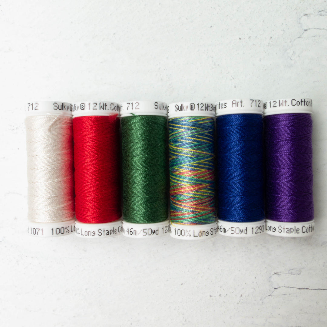 Plum and White Silk Thread Spool Art Silk Thread Hand And Machine