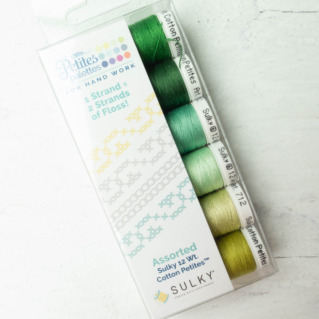 Sulky 12 wt Cotton Petites Thread - Greens Palette