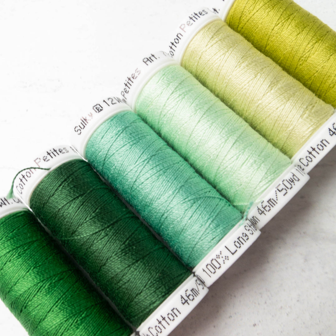 Sulky GREEN Cotton Petites, Sulky 12 WT Cotton Thread, Machine