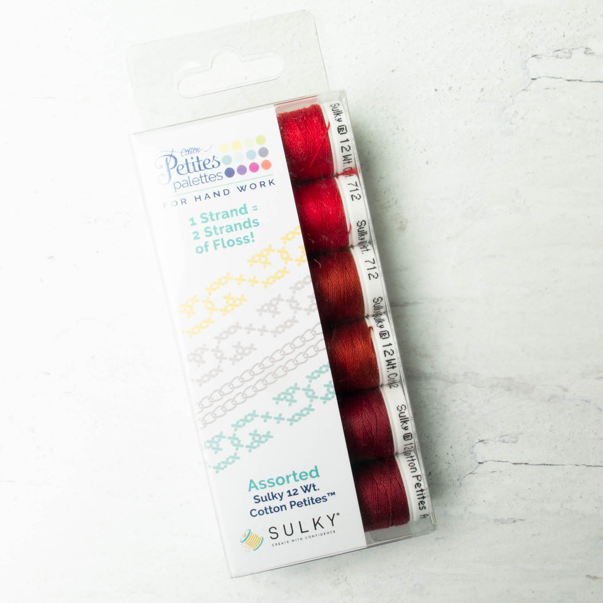 Fil à Broder Sulky Cotton Sampler 12 WT - Assortiment 6 Couleurs, 45.7m