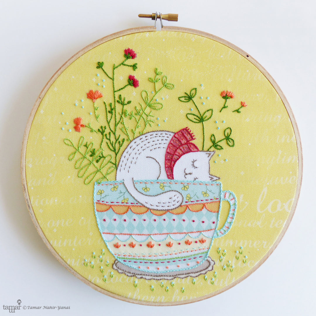 Embroidery Kit : 8" Sweet Dreams by Tamar Nahir Embroidery Kit - Snuggly Monkey