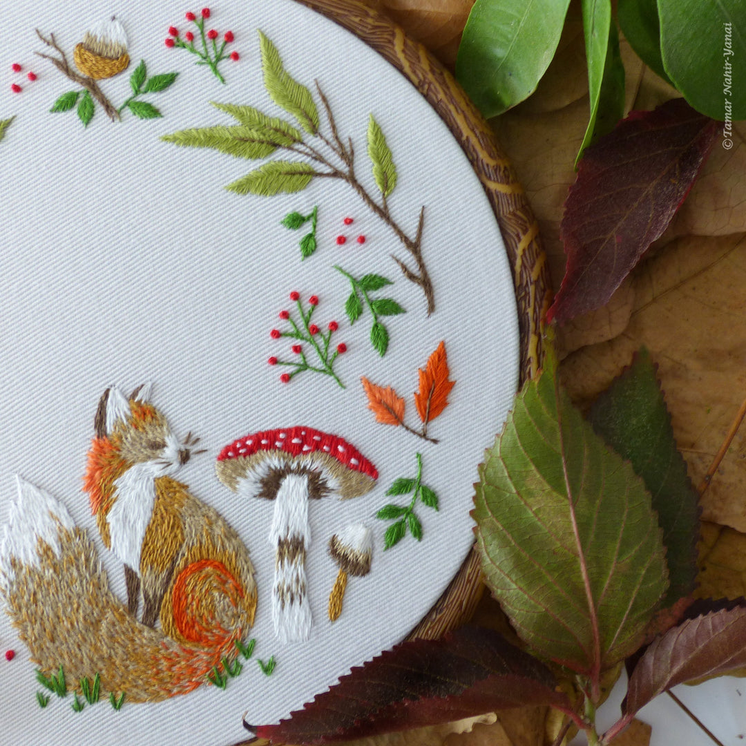 Autumn Fox Embroidery Kit