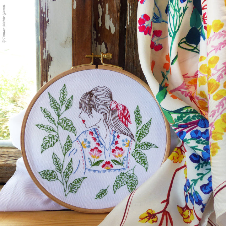 Folklore Lady Embroidery Kit