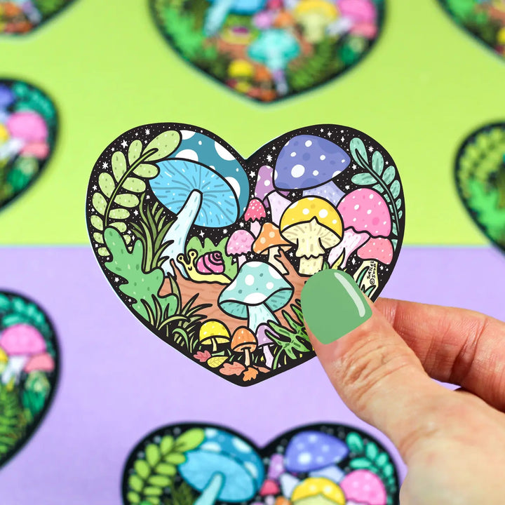 Turtle Soup Vinyl Sticker - Mushroom Heart