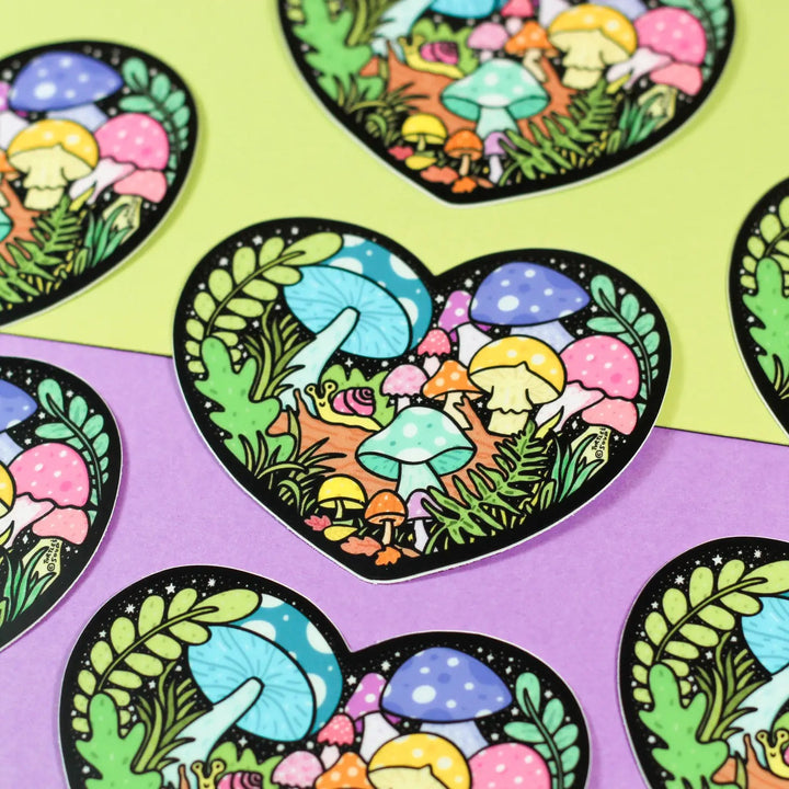 Turtle Soup Vinyl Sticker - Mushroom Heart