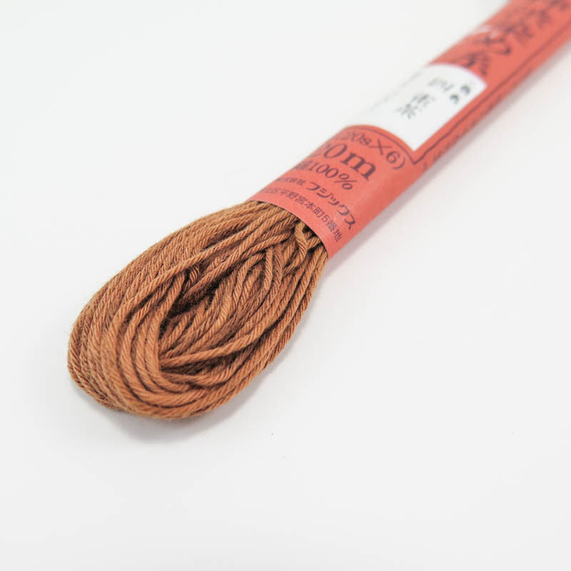 Hand Dyed Thread | Fujix Persimmon Tannin Dyed Floss in Brick Red Floss - Snuggly Monkey