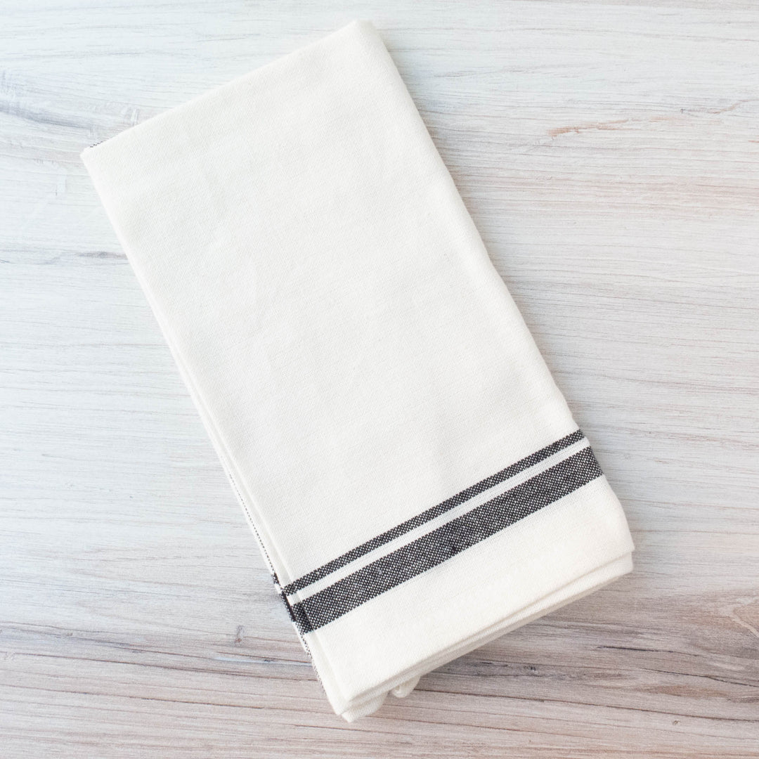 Vintage Inspired Kitchen Towels - Black Stripes