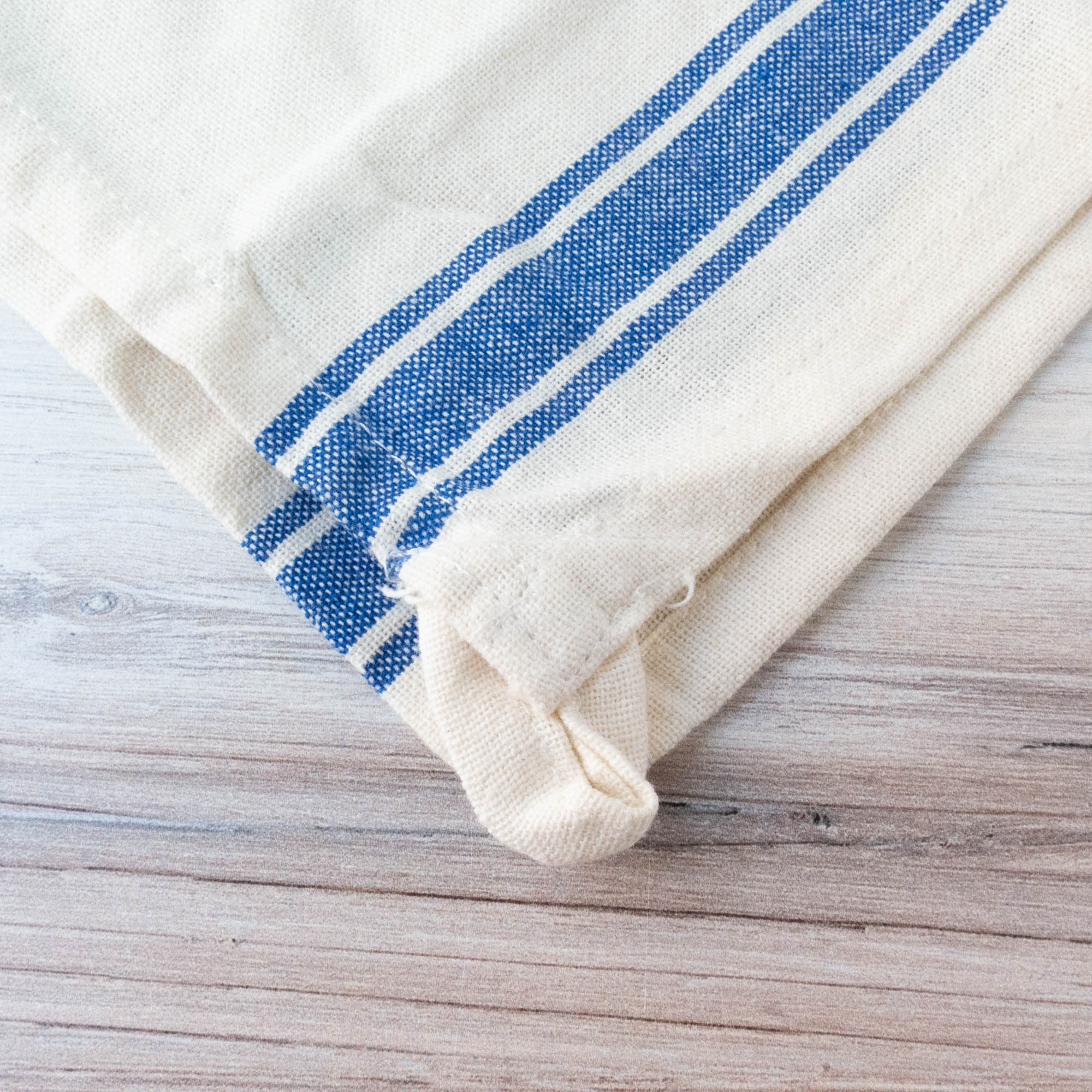 Blue Stripe Soft Linen Dish Towels - Iron Accents