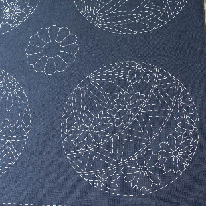 Temari Sashiko Embroidery Sampler (Navy) Sashiko - Snuggly Monkey