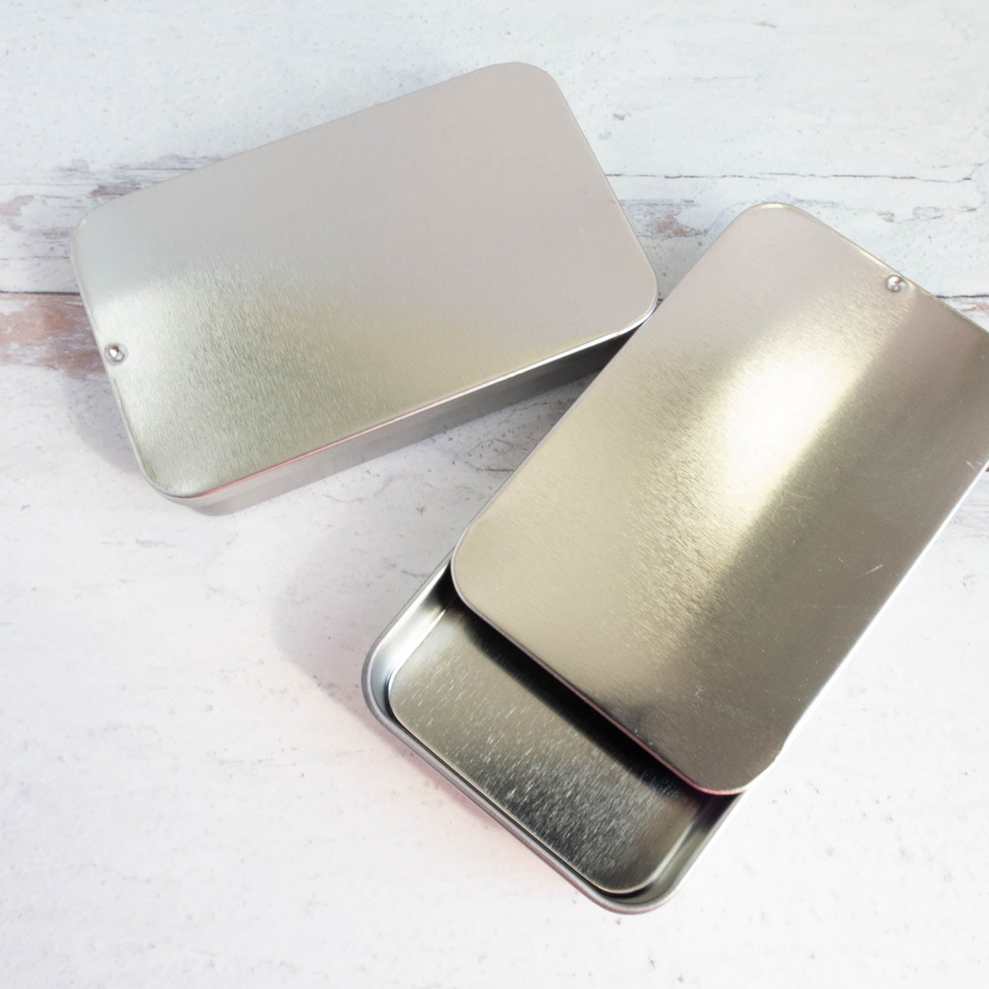 Vertical Steel Metal Tins with Hinged Lid (3oz) – Snuggly Monkey