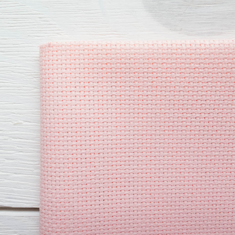 Touch of Pink Aida Cross Stitch Fabric Fabric - Snuggly Monkey