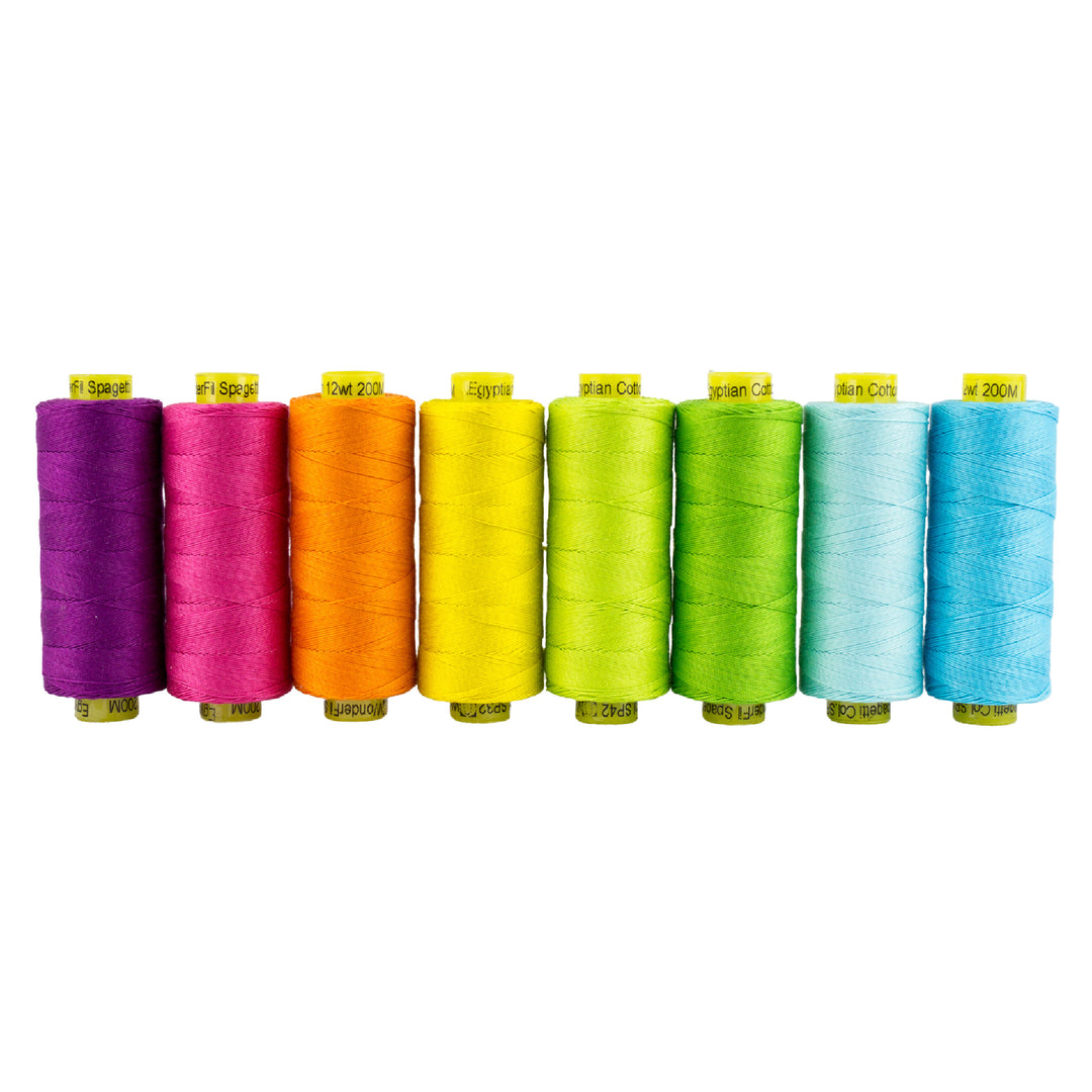 12 wt Cotton Thread Set - Wonderfil Spaghetti Tropics – Snuggly Monkey