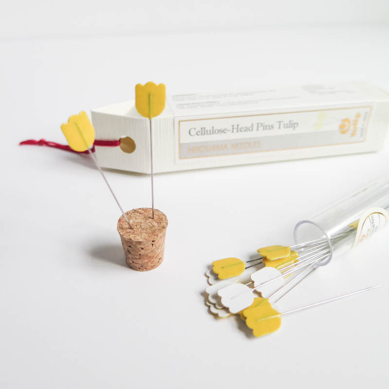 Tulip Flower Head Pins by Hiroshima Needles - YELLOW Needles - Snuggly Monkey