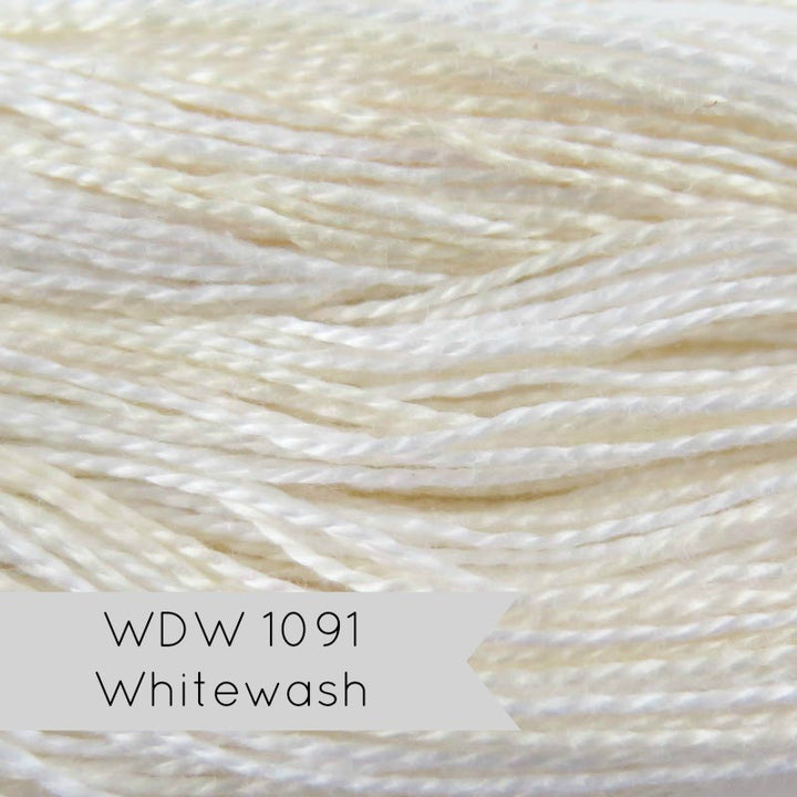White Weeks Dye Works Hand Over-Dyed Pearl Cotton - Whitewash (Size 8) Perle Cotton - Snuggly Monkey