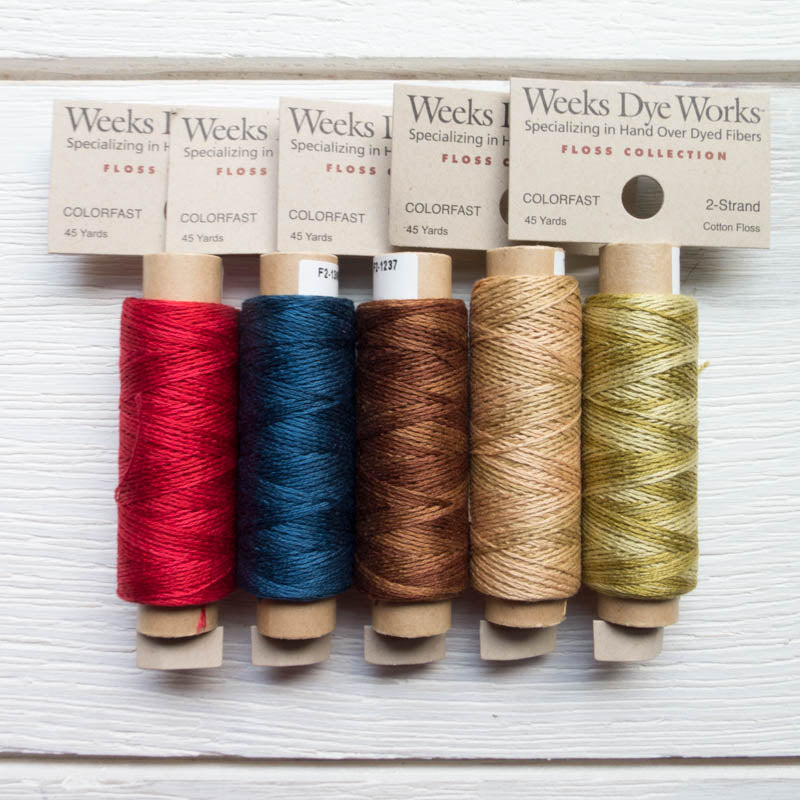Weeks Dye Works 2 Strand Floss - Warm and Cozy Set Floss - Snuggly Monkey