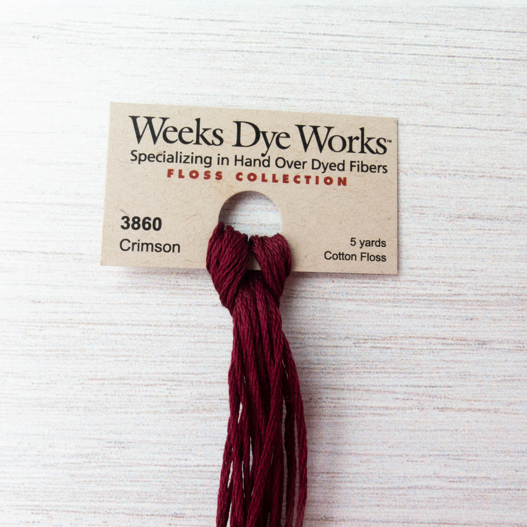 Weeks Dye Works Hand Over Dyed Embroidery Floss - Crimson (3860) Floss - Snuggly Monkey