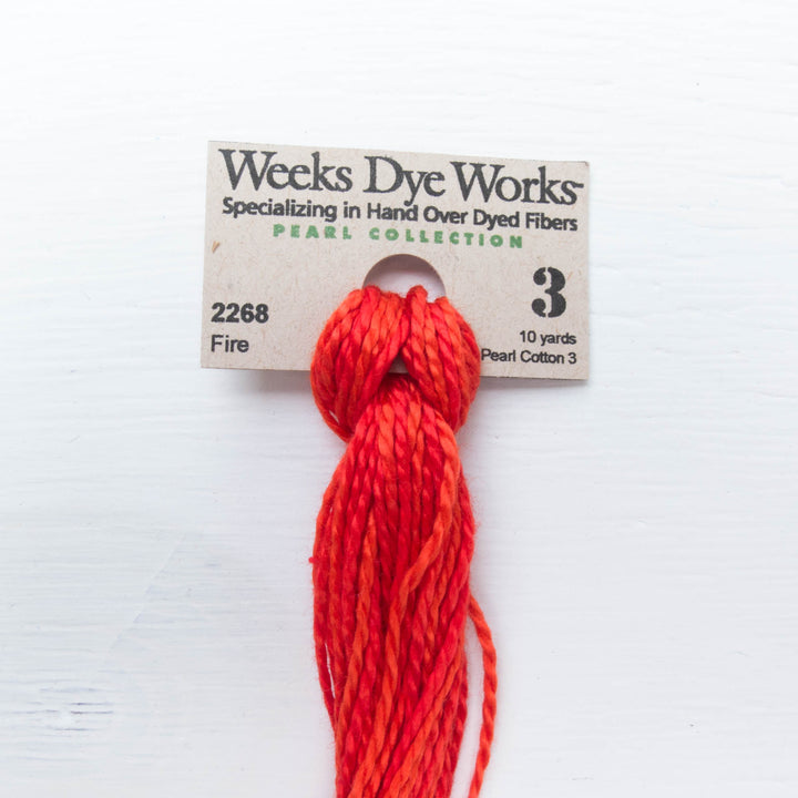 Size 3 Perle Cotton Thread - Weeks Dye Works Fire (2268) Perle Cotton - Snuggly Monkey