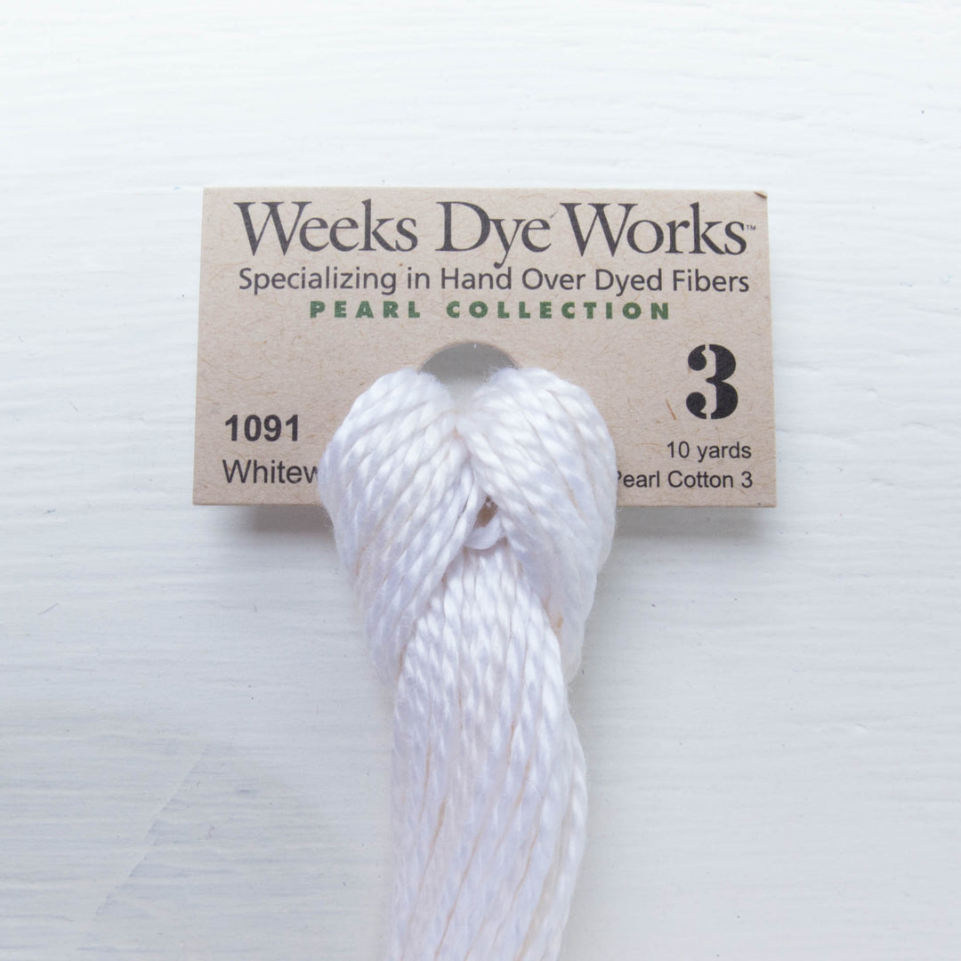 Size 3 Perle Cotton Thread - Weeks Dye Works Whitewash (1091) Perle Cotton - Snuggly Monkey