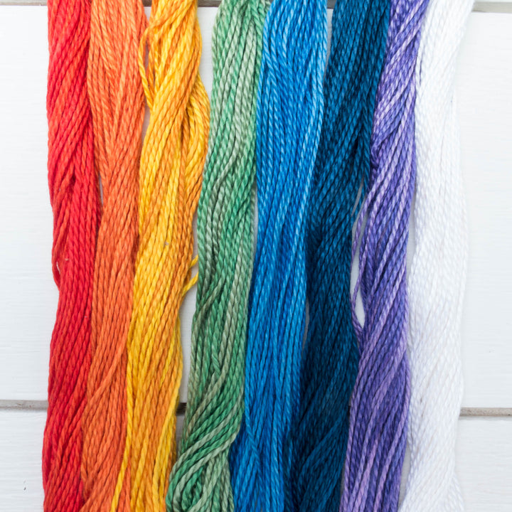 Perle Cotton Thread Set - Weeks Dye Works Size 3 Rainbow Perle Cotton - Snuggly Monkey