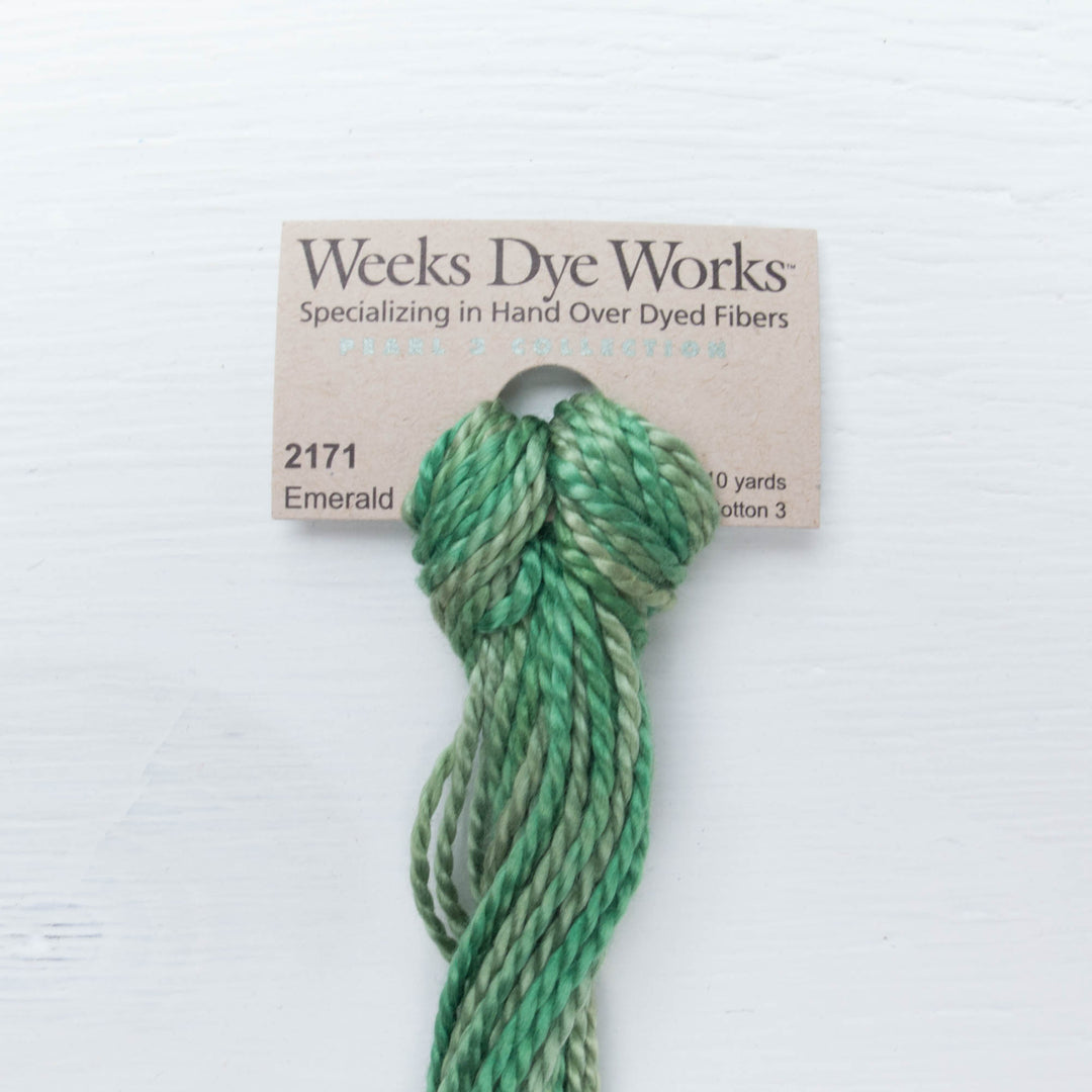 Size 3 Perle Cotton Thread - Weeks Dye Works Emerald (2171) Perle Cotton - Snuggly Monkey