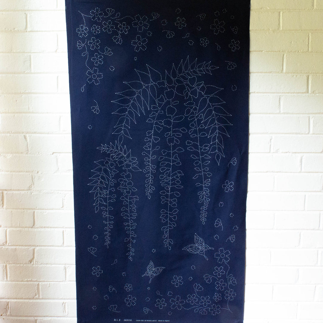 Large Sashiko Panel - Wisteria