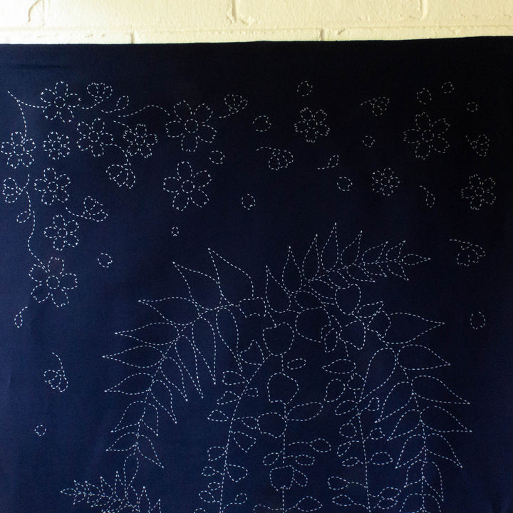 Large Sashiko Panel - Wisteria