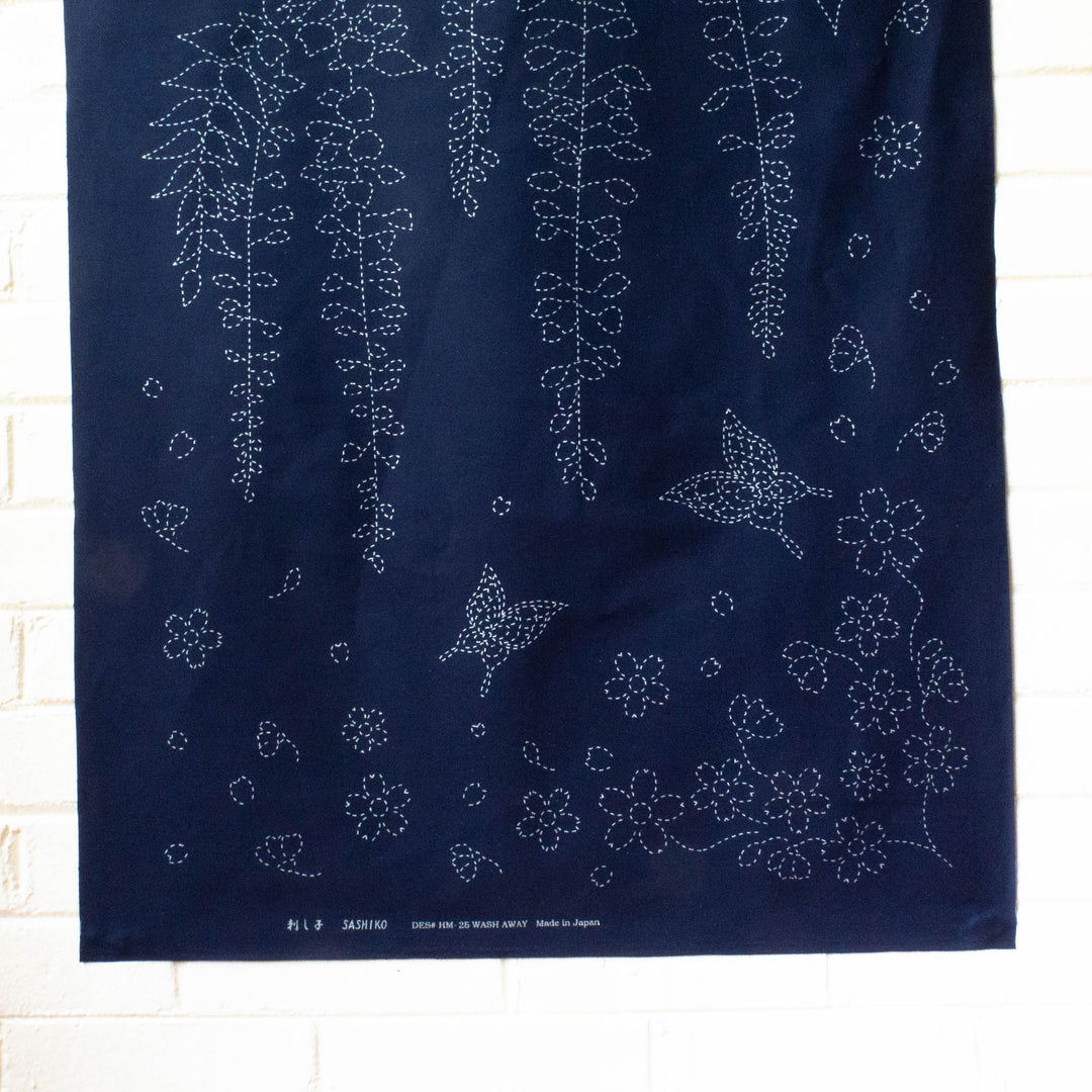 Large Sashiko Panel - Wisteria