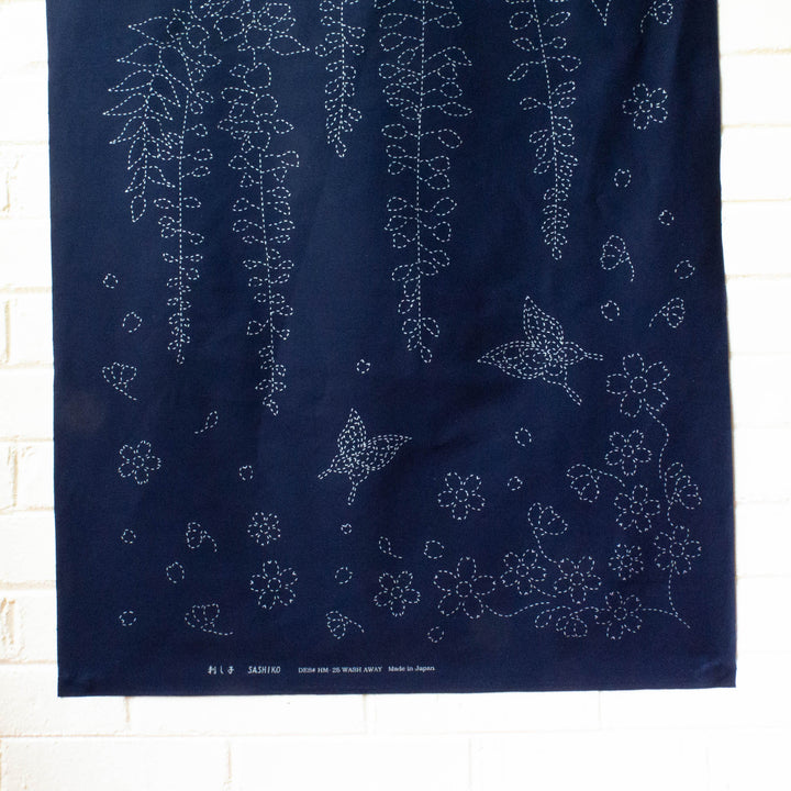 Large Sashiko Panel - Wisteria