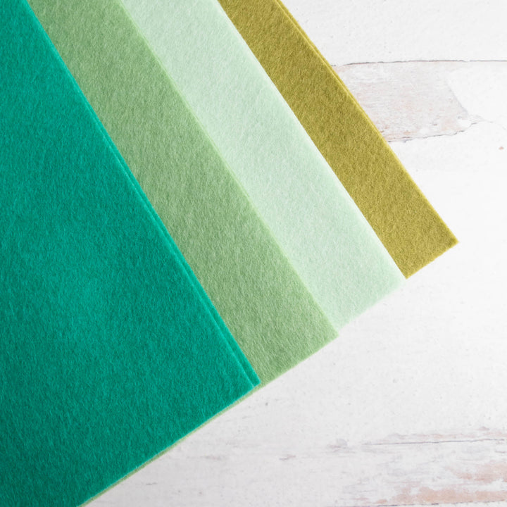 Wool Felt Sheet Collection - Green/Blue