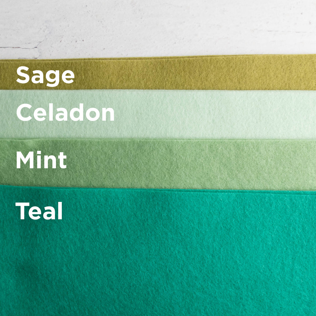 Wool Felt Sheet Collection - Green/Blue