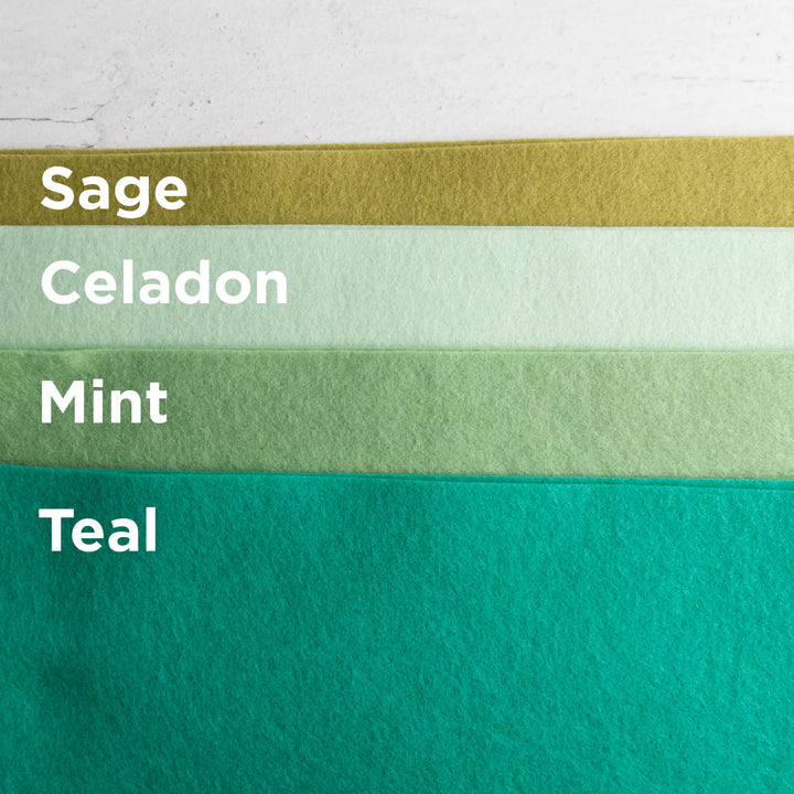 Wool Felt Sheet Collection - Green/Blue