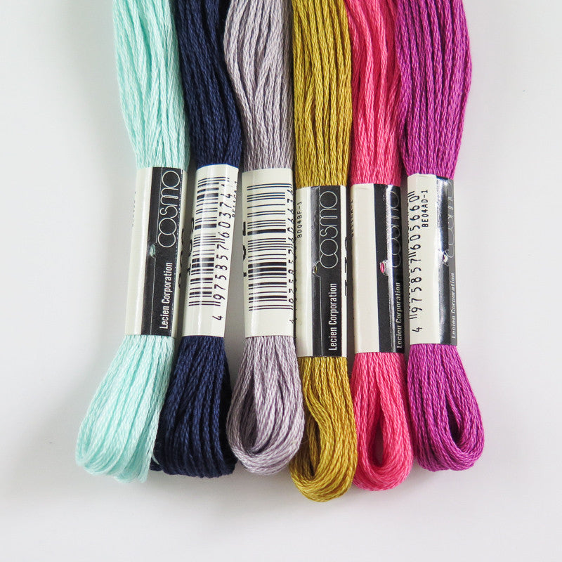 COSMO Embroidery Floss Pack from Lecien, Japan, for the Pattern of
