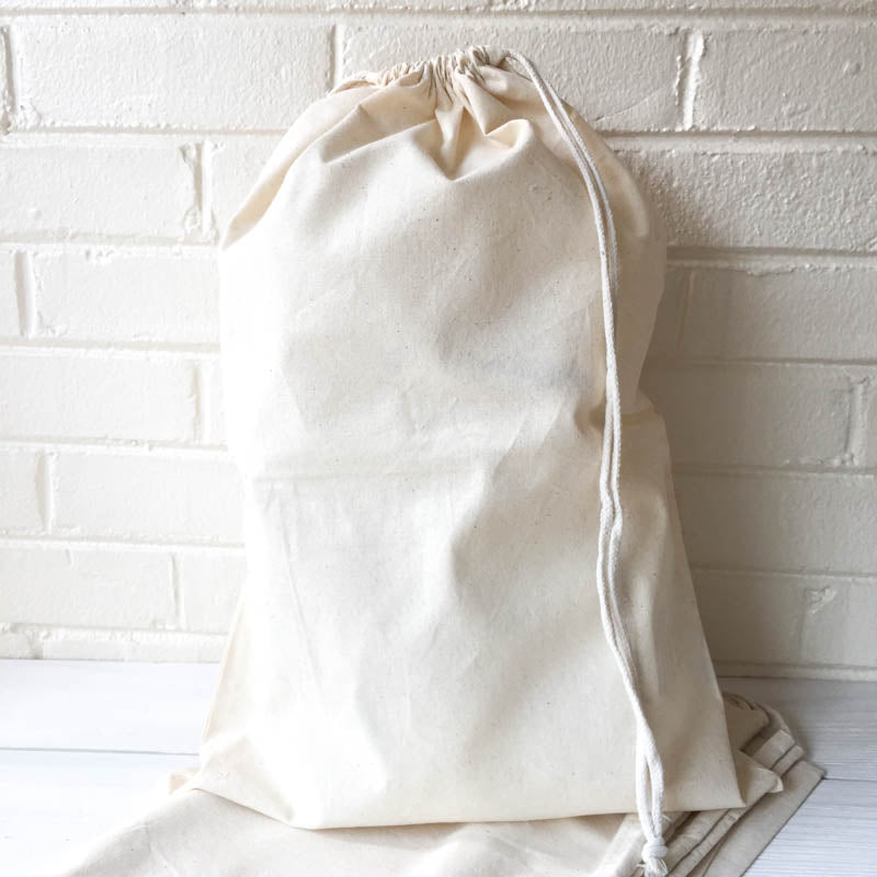 14" x 20" Muslin Drawstring Bag Bags - Snuggly Monkey
