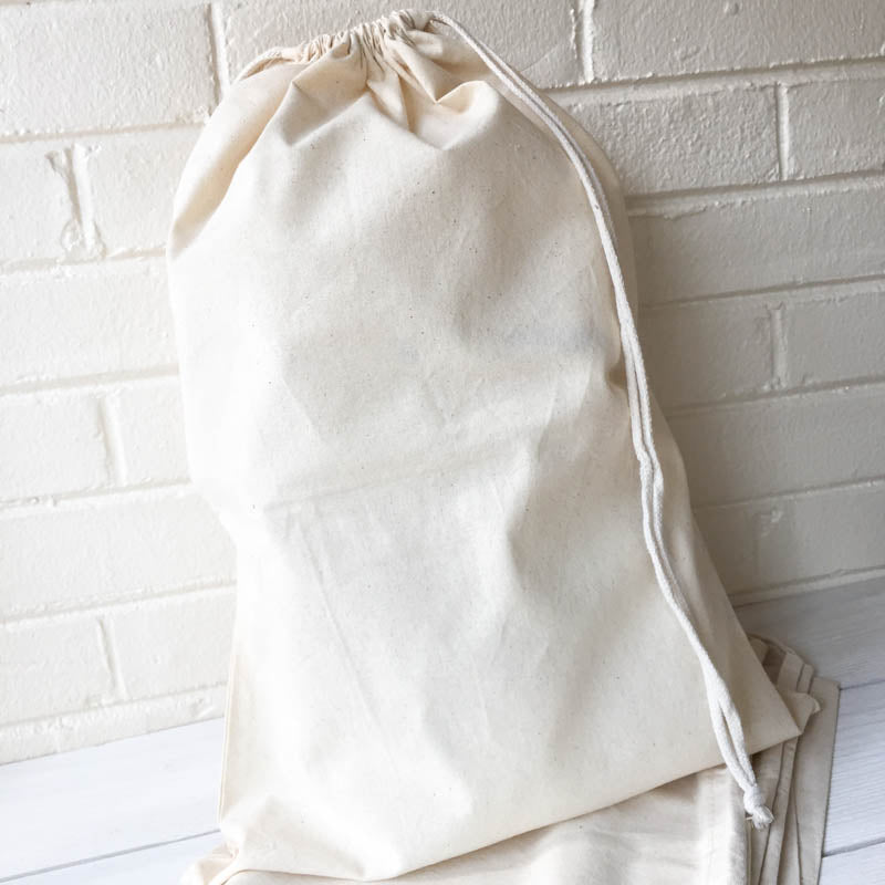 14" x 20" Muslin Drawstring Bag Bags - Snuggly Monkey