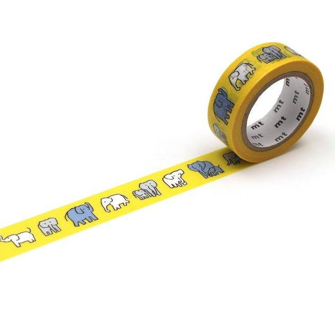 mt Washi Tape - Yellow Elephants